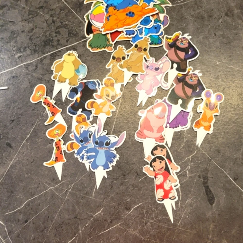 Colorful Stitch Cake And Cupcakes Toppers